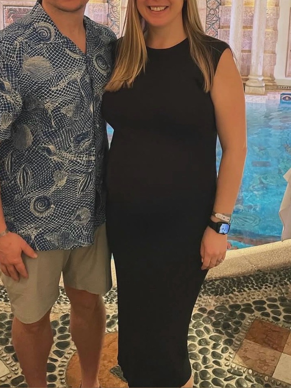 Fitted Black Sleeveless Maternity Dress by Legoe